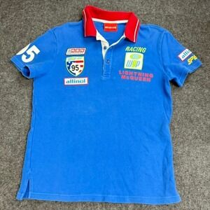 Why AND 1/2 Disney Pixar Cars 2 Lightning McQueen Racing Polo Shirt Medium